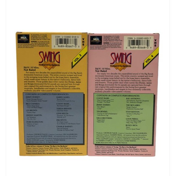 Swing: The Best of the Big Bands (VHS, 1987) 4 Tape Box Set w/original pamphlets - Picture 4 of 10